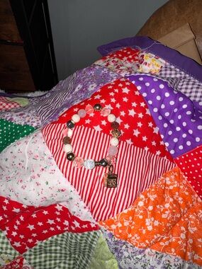 Beaded  Bracelet in Pink, White & Gold with prayer box